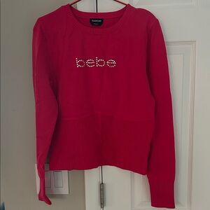 Bebe Vibrant pink Knit sweater NWT size L
